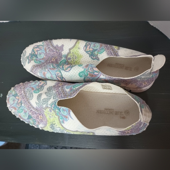 Ilse Jacobsen Tulip Sneakers 40 Womens US 9 White Sugar Paisley Purple Preppy - Picture 6 of 9
